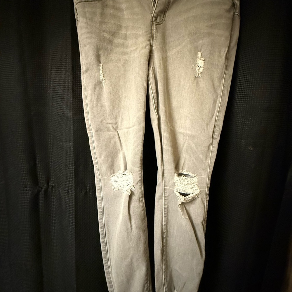 Torrid Gray Distressed Skinny Jeans